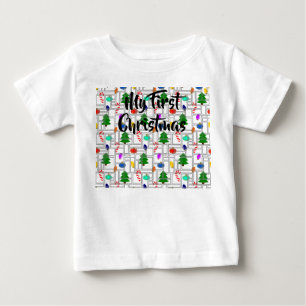 Camiseta Para Bebê Natal picado