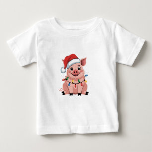 Camiseta Para Bebê Natal Pig Natal Natal Natal Natal Natal Natal Nata