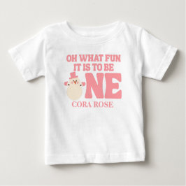 Camiseta Para Bebê Natal Que Diversão Primeiro Aniversário