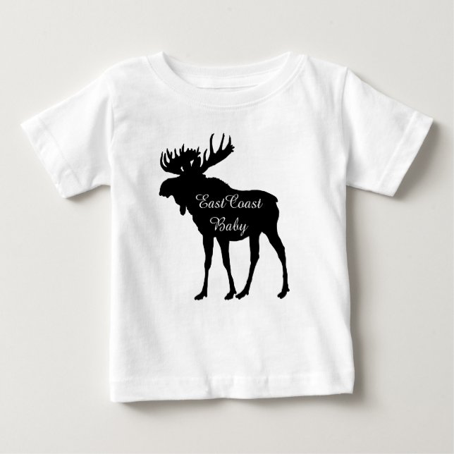 Camiseta Para Bebê Natal rústico bonito dos alces do bebê da costa (Frente)