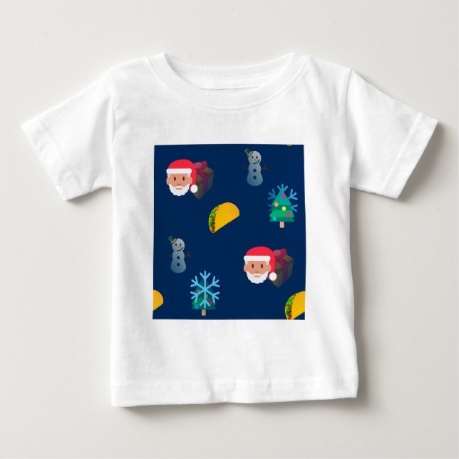 Camiseta Para Bebê natal taco emoji (Frente)