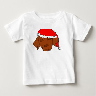 Camiseta Para Bebê Natal Vizsla