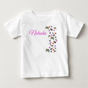 Camiseta Para Bebê Natasha, Nome Com Vida Selvagem Australiana,  