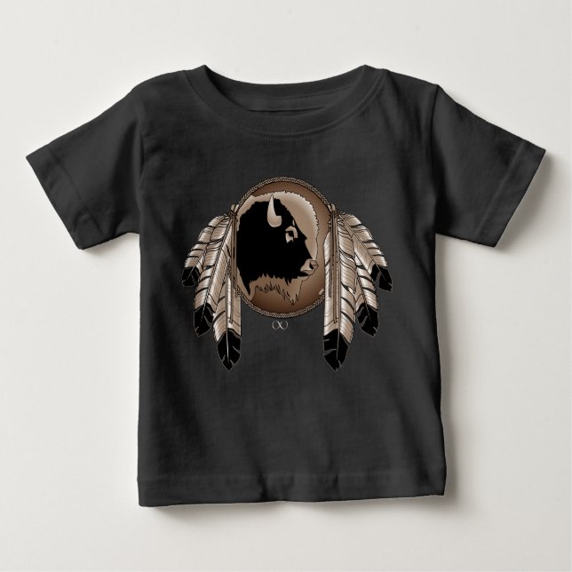 Camiseta Para Bebê Native Art Baby Jersey Shirt Metis Willife Shirt (Frente)