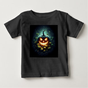 Camiseta Para Bebê Natureza assustadora brilhando Abóbora-das-Hallowe