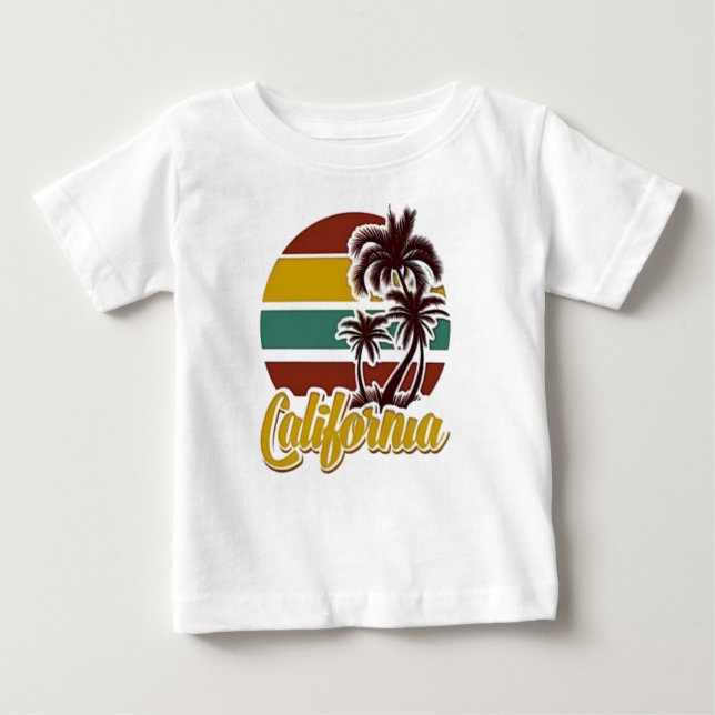Camiseta Para Bebê Natureza e coco - design (Frente)