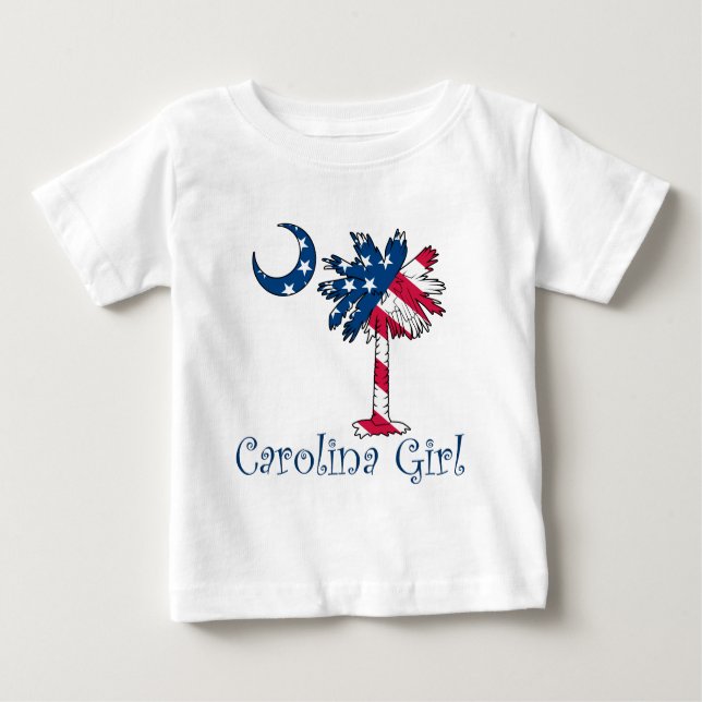 Camiseta Para Bebê NAU Flag Carolina Girl (Frente)