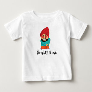 Camiseta Para Bebê Naughty Singh