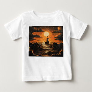 Camiseta Para Bebê Navegação à noite