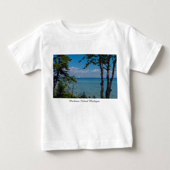 Camiseta Para Bebê Navegação Em Mackinac (Frente)
