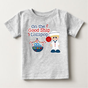 Camiseta Para Bebê Navio de Pirulito