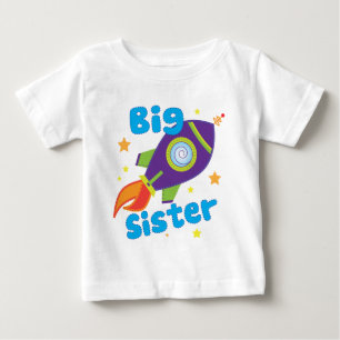 Camiseta Para Bebê Navio de Rocket da irmã mais velha