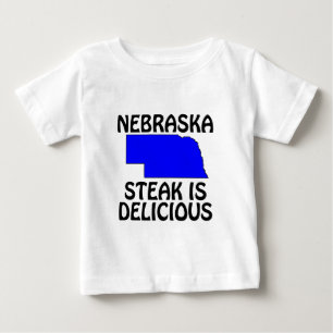 Camiseta Para Bebê Nebraska - Bife é Delicioso
