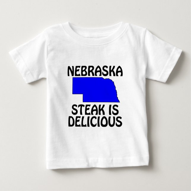 Camiseta Para Bebê Nebraska - Bife é Delicioso (Frente)