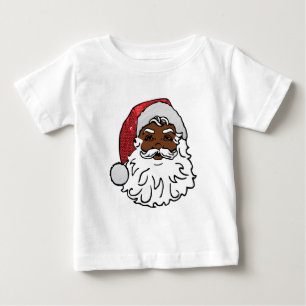 Camiseta Para Bebê negro santa claus