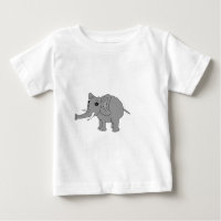 "Nellie" o elefante (preto e branco)