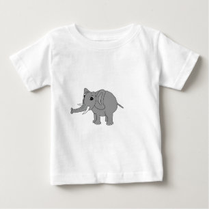 Camiseta Para Bebê "Nellie" o elefante (preto e branco)