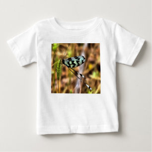 Camiseta Para Bebê Nemoptera bipennis Arte Insetada Com Mão