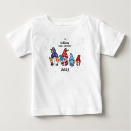Camiseta Para Bebê Neném dos Gnomos Familiares Personalizados da Famí
