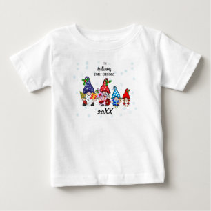 Camiseta Para Bebê Neném dos Gnomos Familiares Personalizados da Famí