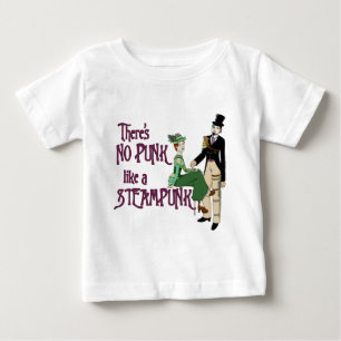 Camiseta Para Bebê Nenhum Punk como um Steampunk