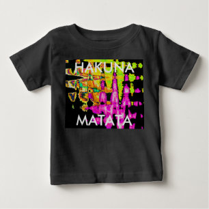 Camiseta Para Bebê Neon Glitch Abstrato Art Impressão