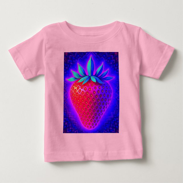 CAMISETA PARA BEBÊ NEON STRAWBERRY (Frente)