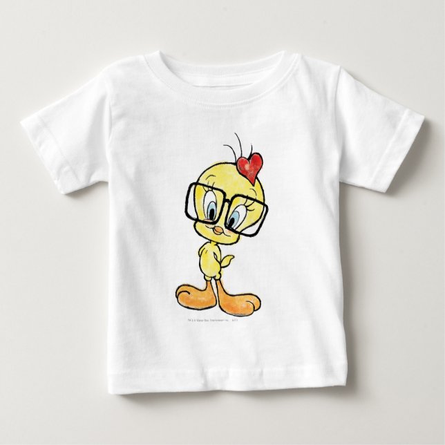 Camiseta Para Bebê Nerd de Tweety (Frente)
