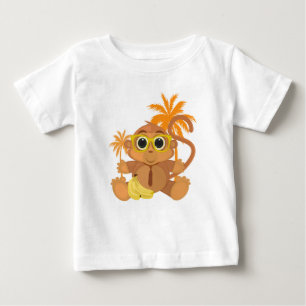 Camiseta Para Bebê Nerd macaco