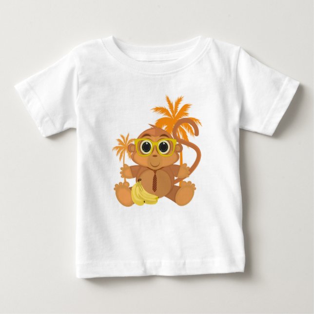 Camiseta Para Bebê Nerd macaco (Frente)