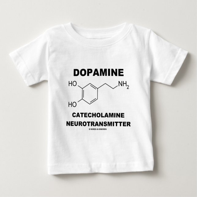 Camiseta Para Bebê Neurotransmissor da catecolamina da dopamina (Frente)