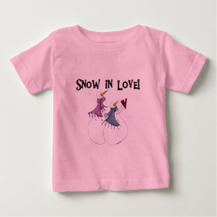 Camiseta Para Bebê Neve apaixonada t-shirts e presentes de boneco de 