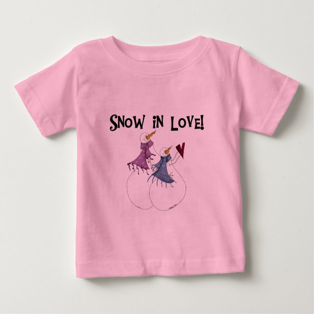 Camiseta Para Bebê Neve apaixonada t-shirts e presentes de boneco de  (Frente)