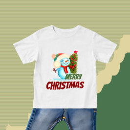 Camiseta Para Bebê Neve natalina