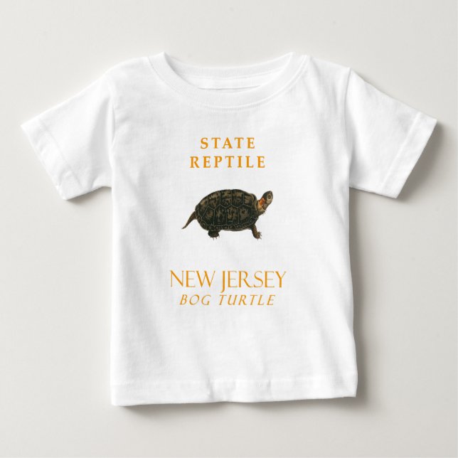 Camiseta Para Bebê New Jersey Territory Reptile The Bog Turtle (Frente)