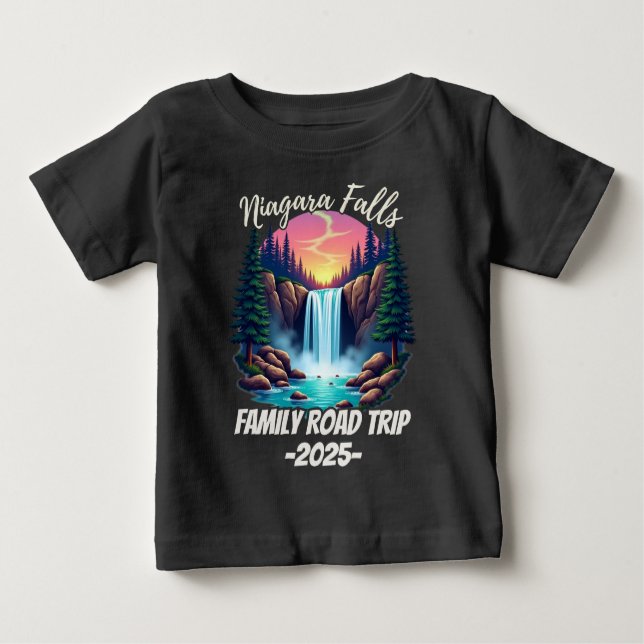 Camiseta Para Bebê Niagara Cai Em Trip, Trip Family Falls Men (Frente)