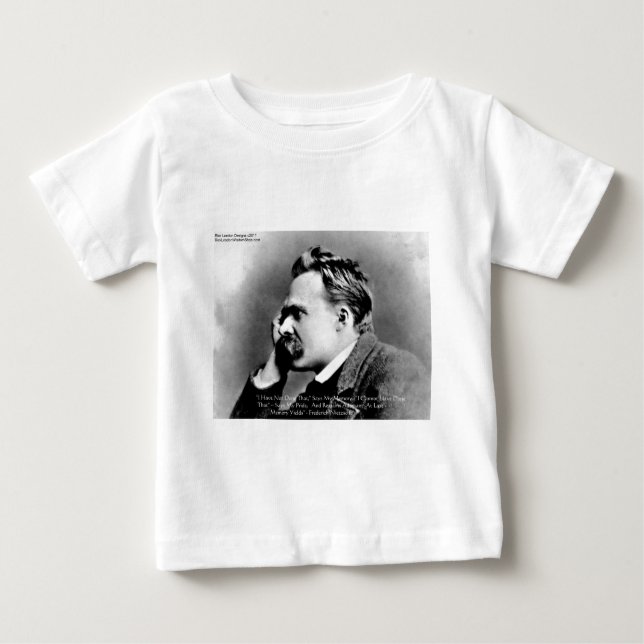 Camiseta Para Bebê Nietzsche "Orgulho Vs Memória" Wisdom Cote Ofertas (Frente)