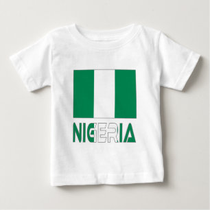 Camiseta Para Bebê Nigéria com a bandeira da Nigéria 