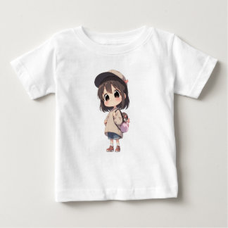 Camiseta para Bebé Niña con Gorra  y Bolso
