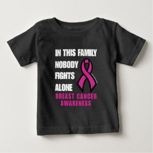 Camiseta Para Bebê NINGUÉM LUTA SOZINHO...Cancer