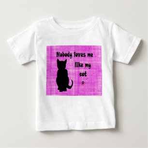 Camiseta Para Bebê Ninguém Me Ama Como Meu Gato