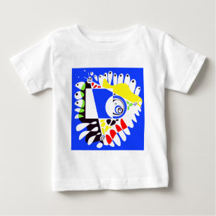 Camiseta Para Bebê Ninho de Pássaro - Branco Azul Real