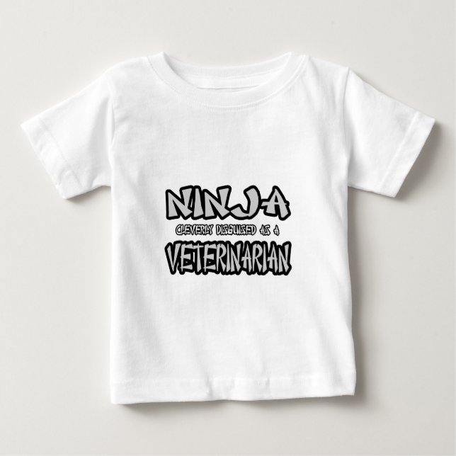 Camiseta Para Bebê Ninja... veterinário (Frente)