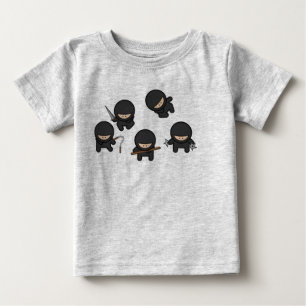 Camiseta Para Bebê Ninjas bonito