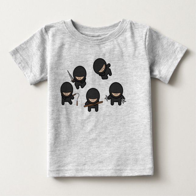 Camiseta Para Bebê Ninjas bonito (Frente)