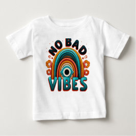 Camiseta Para Bebê No Bad Vibes. Retro Rainbow and Eye Desig T-Shirt