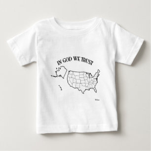 Camiseta Para Bebê No deus nós confiamos com esboço dos E.U.
