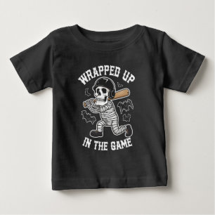 Camiseta Para Bebê No Dia das Bruxas de Basebol do Jogo