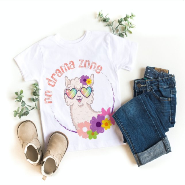 Camiseta Para Bebê No Drama Zone Funny Llama Baby Girls' T-Shirt (Criador carregado)