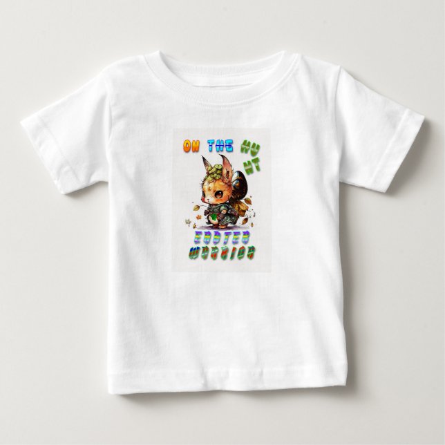 Camiseta Para Bebê No Guerreiro da Páscoa de Caça (Frente)